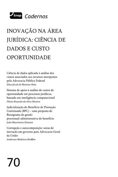 Inovação na área jurídica: ciência de dados e custo oportunidade